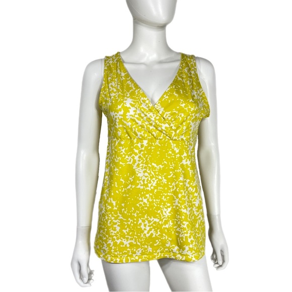 Merona Chartreuse Faux Wrap Front Sleeveless Top - Picture 1 of 5